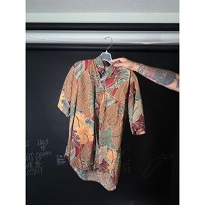 Ralph Lauren Chaps Hawaiian Button-Down Shirt Tropical Print - L